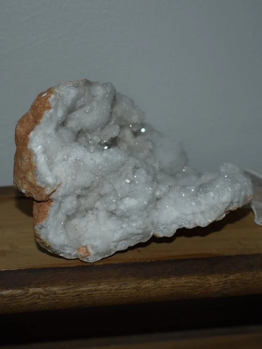 Large Genuine Natural White Sugar Desert Quartz Crystal Geode Moroccan Druzy